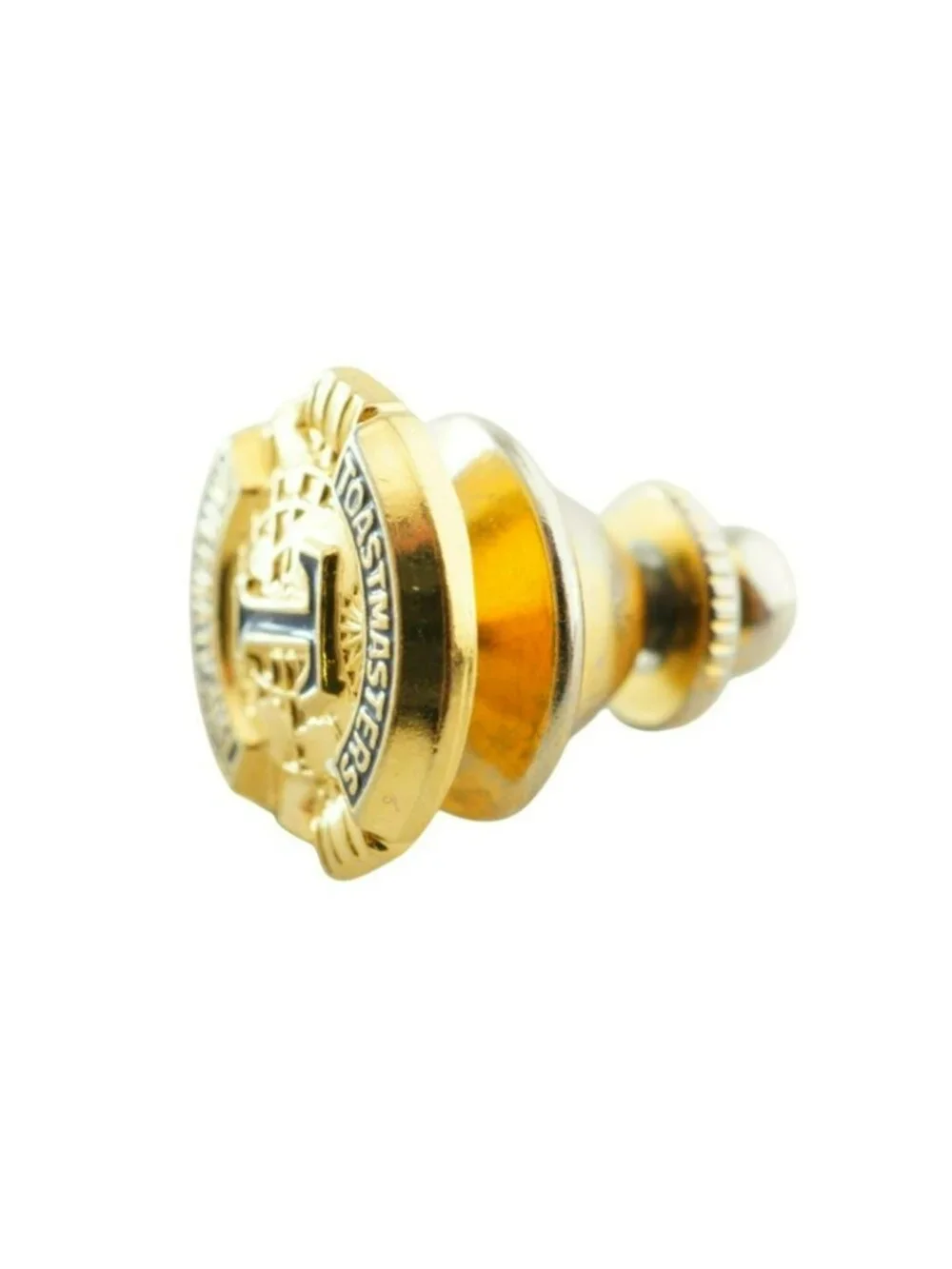Toastmasters International Gold-Tone Enamel Lapel Pin Badge Vintage